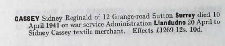 Sidney Reginald Cassey Sidney Reginald Cassey