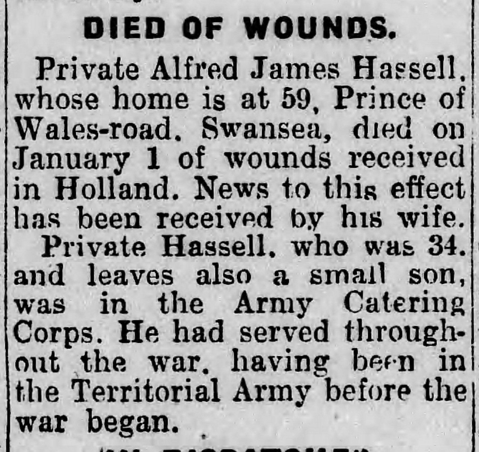 Alfred James Hassell Alfred James Hassell